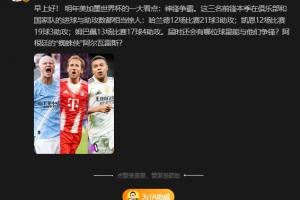  詹俊：世界杯谁能和哈兰德、凯恩、姆巴佩争锋？阿尔瓦雷斯？